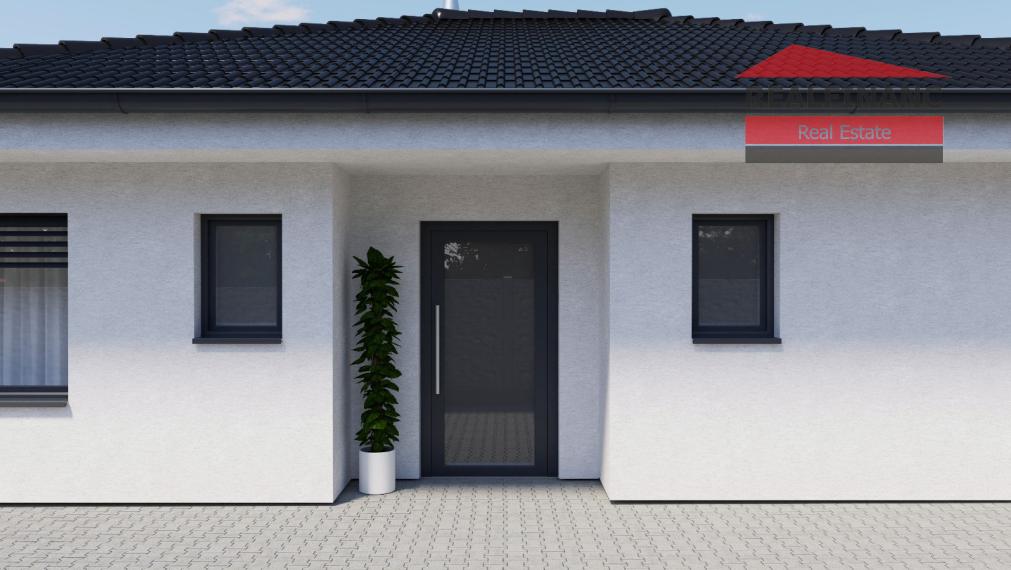 Na predaj NOVOSTAVBA 4.-izb. RD - bungalov, slnečný pozemok 552m2, hliníkové žal. v cene, tichá lokalita, tepelné čerpadlo, Dolná Krupá