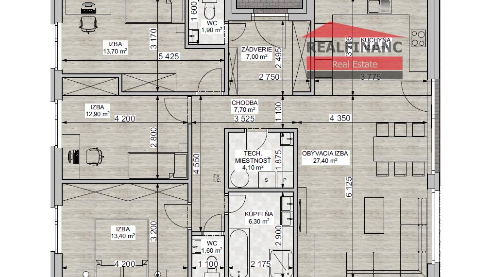 Na predaj NOVOSTAVBA 4.-izb. RD - bungalov, slnečný pozemok 552m2, hliníkové žal. v cene, tichá lokalita, tepelné čerpadlo, Dolná Krupá