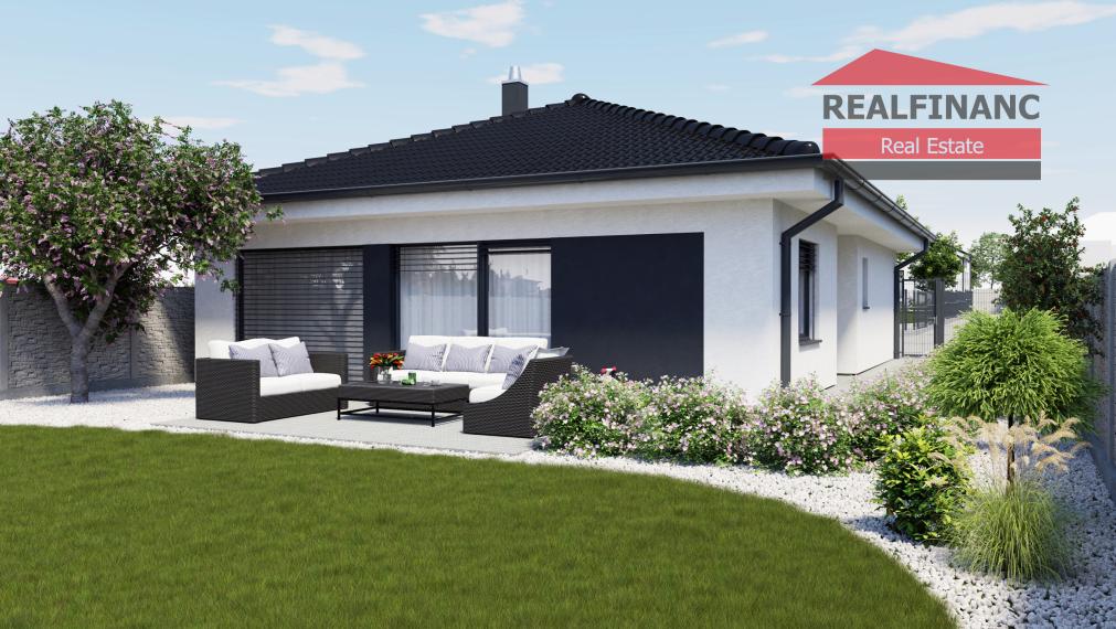 Na predaj NOVOSTAVBA 4.-izb. RD - bungalov, slnečný pozemok 552m2, hliníkové žal. v cene, tichá lokalita, tepelné čerpadlo, Dolná Krupá