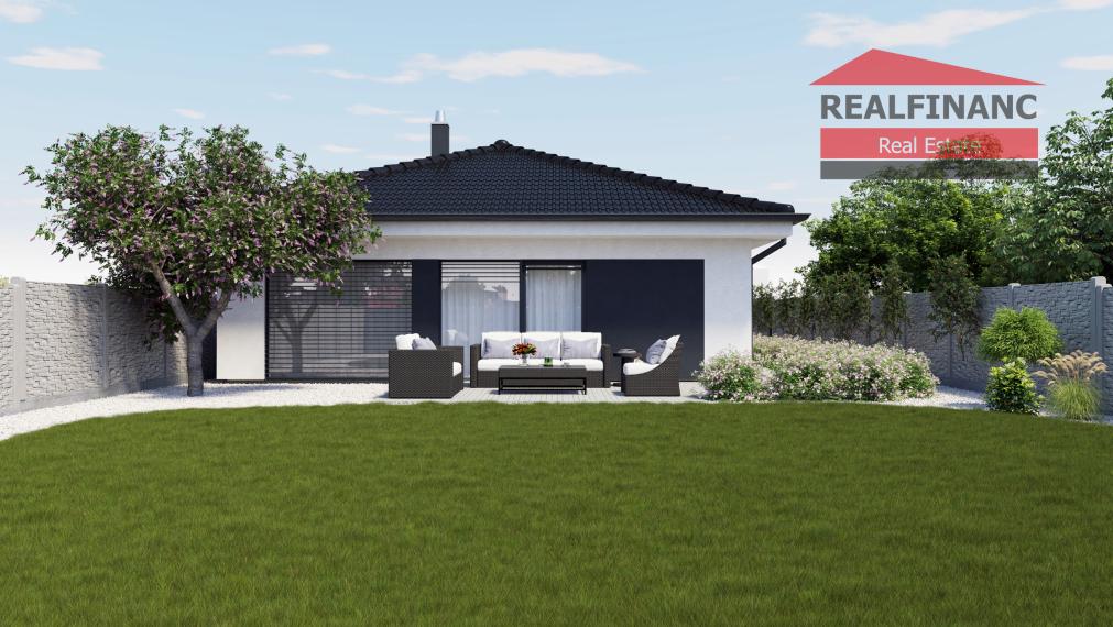 Na predaj NOVOSTAVBA 4.-izb. RD - bungalov, slnečný pozemok 552m2, hliníkové žal. v cene, tichá lokalita, tepelné čerpadlo, Dolná Krupá