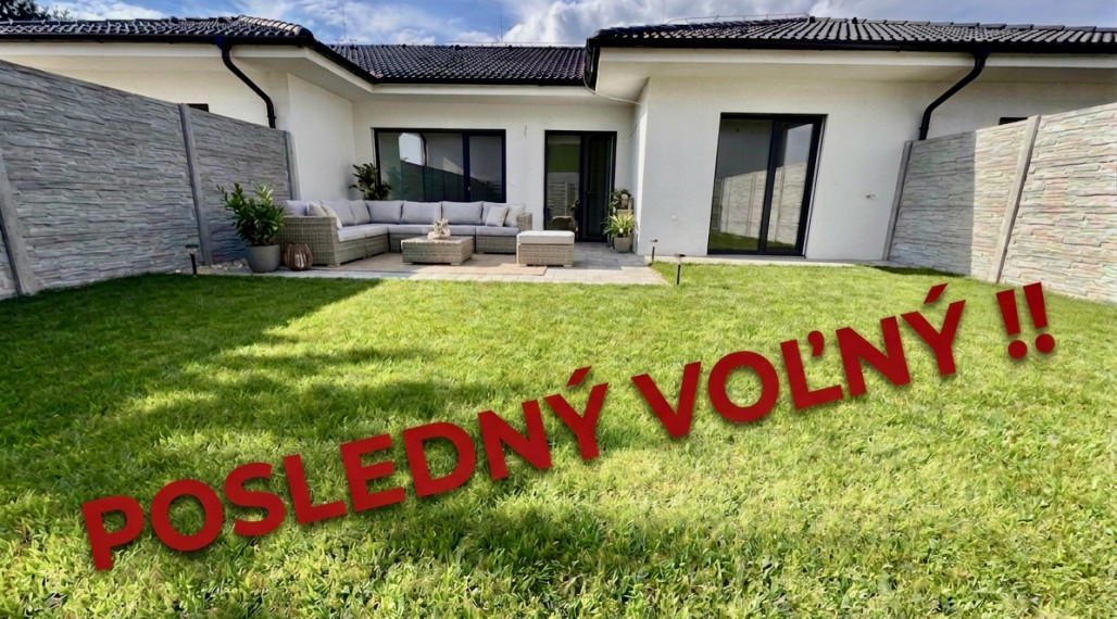 POSLEDNÝ VOĽNÝ, dokončenie v štandarde!!! NOVOSTAVBA 4.-izb. RD, hliníkové žalúzie, 2x park. miesto, obec Dolná Krupá