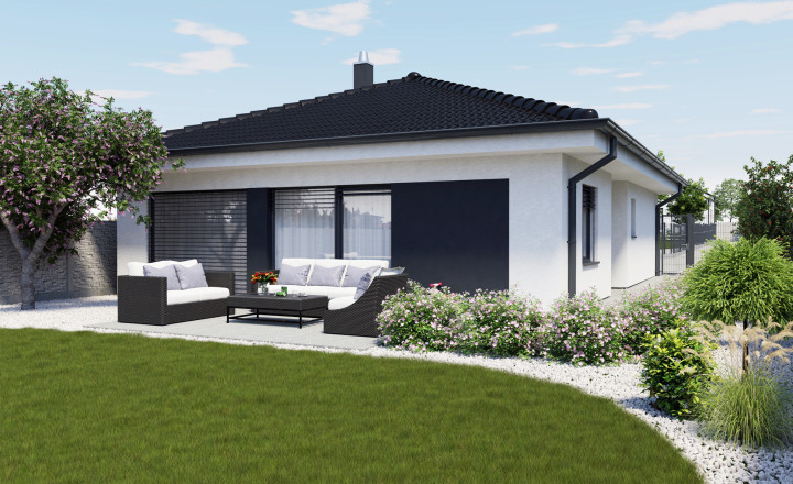 Na predaj NOVOSTAVBA 4.-izb. RD - bungalov, slnečný pozemok 552m2, hliníkové žal. v cene, tichá lokalita, tepelné čerpadlo, Dolná Krupá - fotografia 5